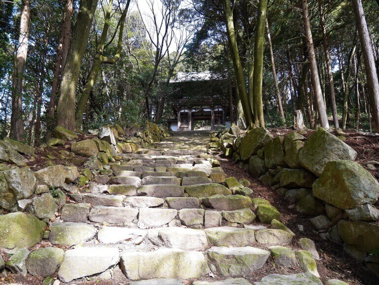 安土城、百々橋口道、摠見寺山門