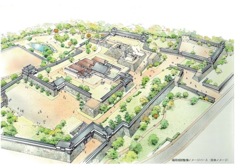 福岡城、将来イメージ図、整備計画、ふるさと納税、寄附