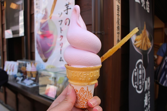 川越、お芋ソフトクリーム、芋けんぴ