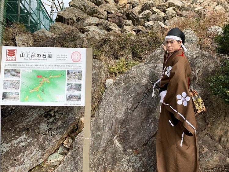 岐阜城、天守台石垣