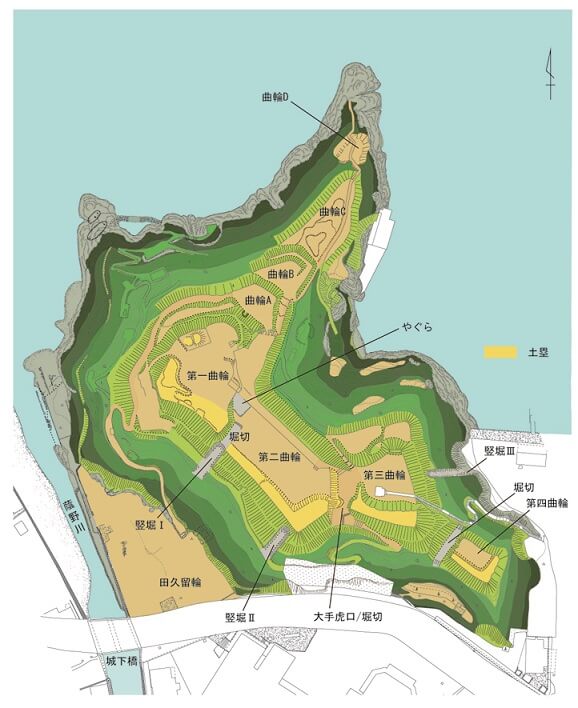 長浜城曲輪配置図