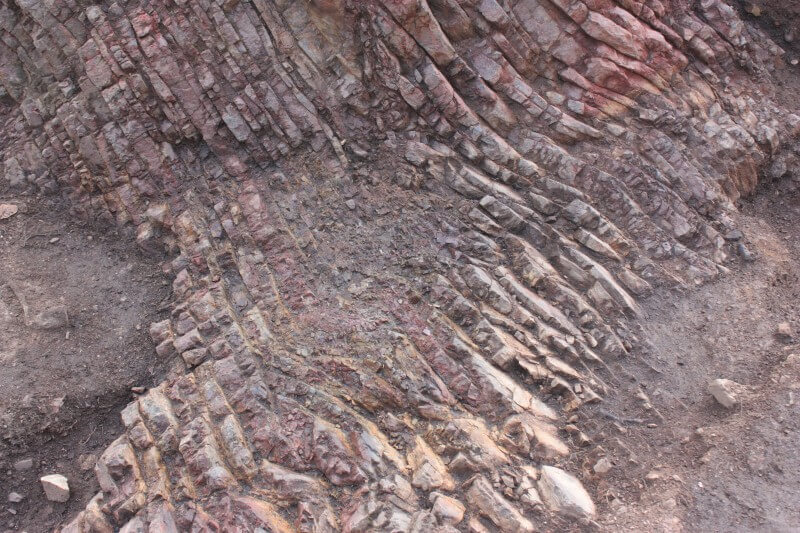岐阜城、岩盤の加工痕