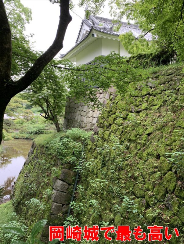岡崎城、本丸大手東袖石垣