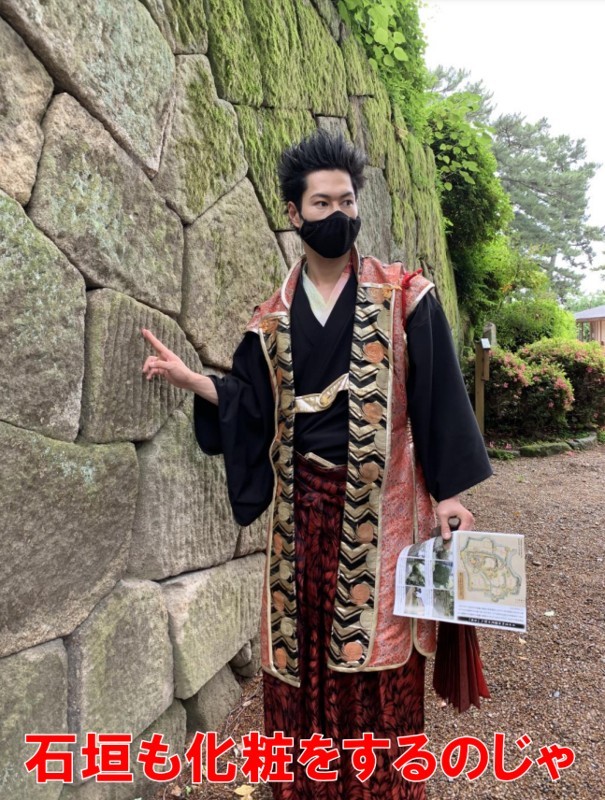 岡崎城、本丸大手口石垣