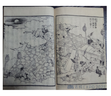 「絵本太閤記」挿絵「木下藤吉郎再び須股の砦を築く」