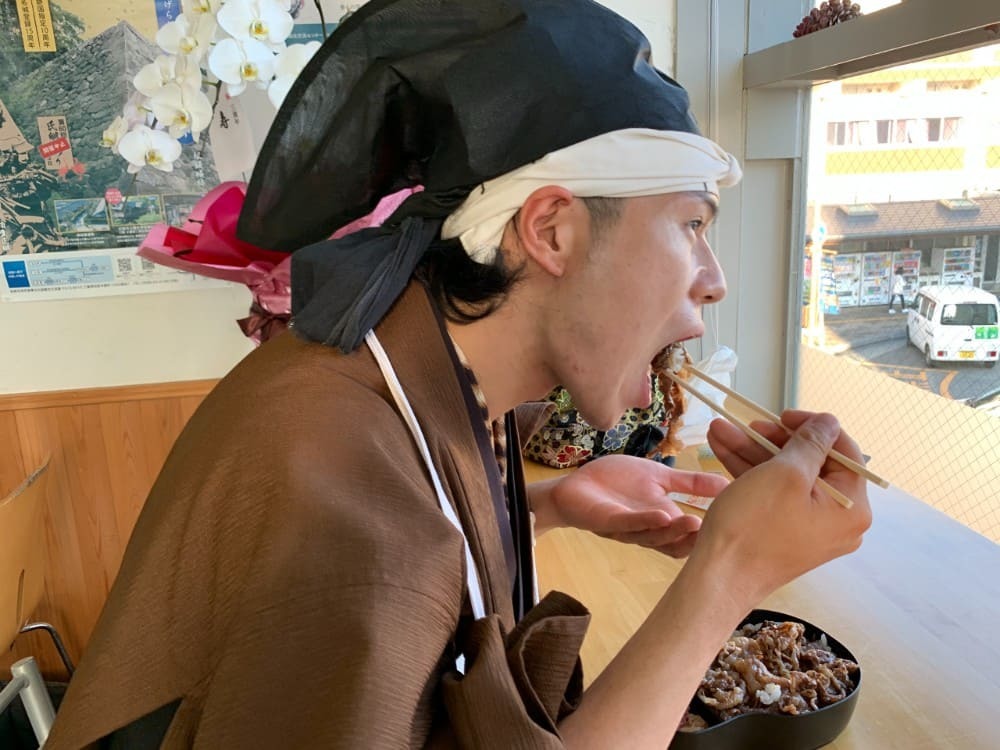 松坂城、城下町、駅弁のあら竹、モー太郎弁当