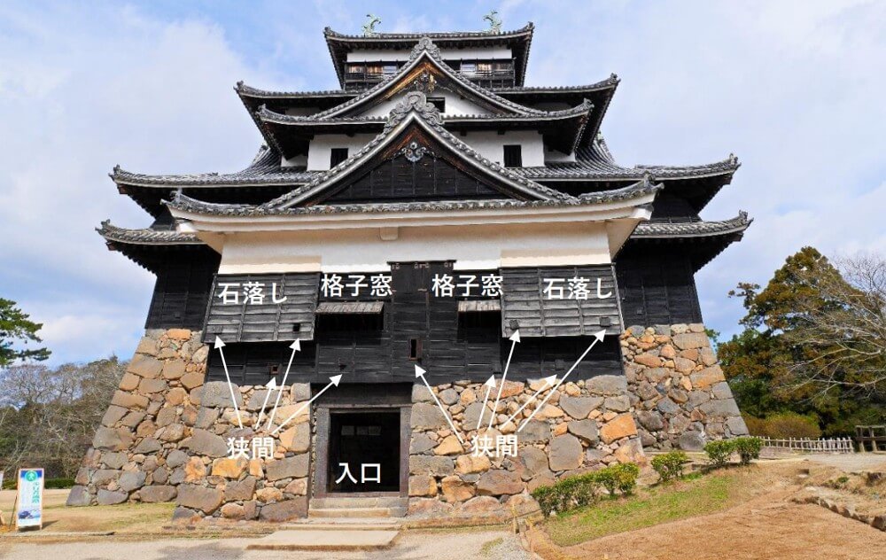 松江城、附櫓、石垣