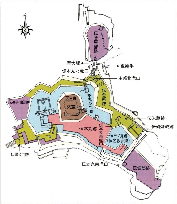 安土城、主郭部平面図