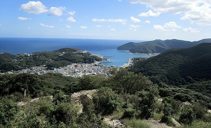清水山城、厳原の港