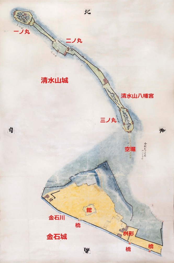清水山城および金石城絵図