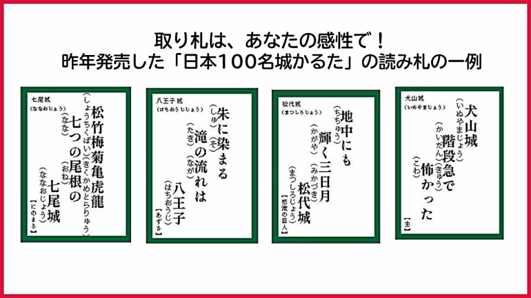 赤色立体地図お城かるた
