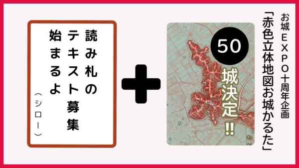 赤色立体地図お城かるた