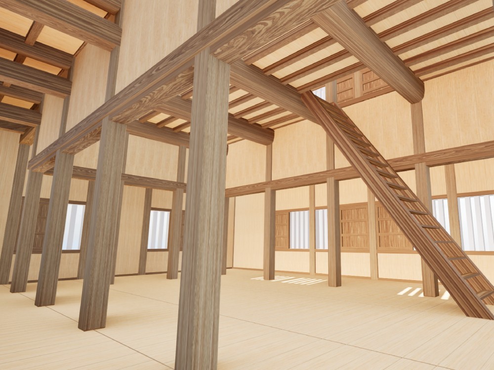 笠間城天守復元CG