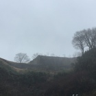 大手道から望む霧の岡城