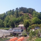 横尾城遠景です。前面の段郭が一部見えます