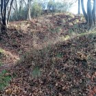 二の郭手前の切岸。まるで土の壁です。