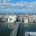 信濃川,萬代橋,新潟島,日本海,佐渡を眺望(メディアシップ20Fより)
