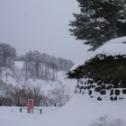 春日山城と謙信公像