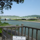 神社の境内からは阿武隈川の絶景が