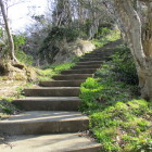 岩山の神社への尾根道