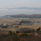 秀吉本陣跡から見た高松城跡