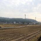 高松城から見た秀吉本陣跡の石井山