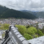 天守から眺める魚の形をした城下町