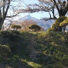 土塁と桜と磐梯山。