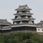 大洲城直下肱川堤防より望む