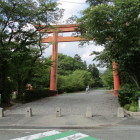 大内氏館から戻ってきて、八幡神社大鳥居から入る