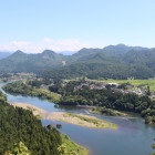 麒麟山山頂から阿賀野川（会津方面）の眺め
