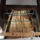 4階への階段も補修中。見学はここまで