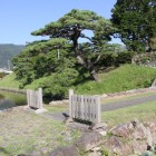 大手土橋と水堀、土塁を見る