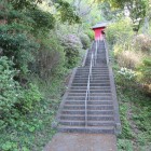 七尾城へ登る神社階段、兎に角長い