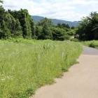 城郭東側の大場郭、その先に頂上部駐車場