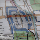 岩倉城を現地図に当てはめ地図