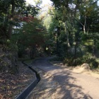 左側本丸土塁と空堀