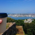天守台でコーヒー