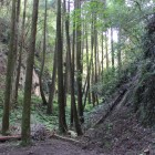 広い空堀と切岸