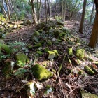 竪石塁です。下から主郭方向に撮っています
