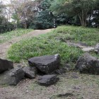 天守台、石垣崩落