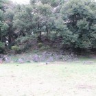 西曲輪より天守台石垣崩落を見る