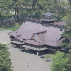 五稜郭タワーより復元奉行所を望む