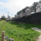 二の丸東側の空堀と石垣