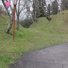 中の丸と本丸２郭間の堀と土塁