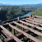 苗木城。天守展望台から恵那峡方面を