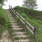 本丸登城階段と本丸切岸