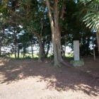 駒城跡の碑と土塁