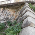 鉄門跡にある石垣