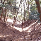 七沢温泉側の登城路途中の竪堀